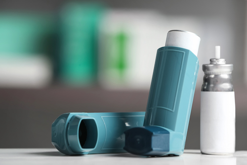 The blue asthma inhaler